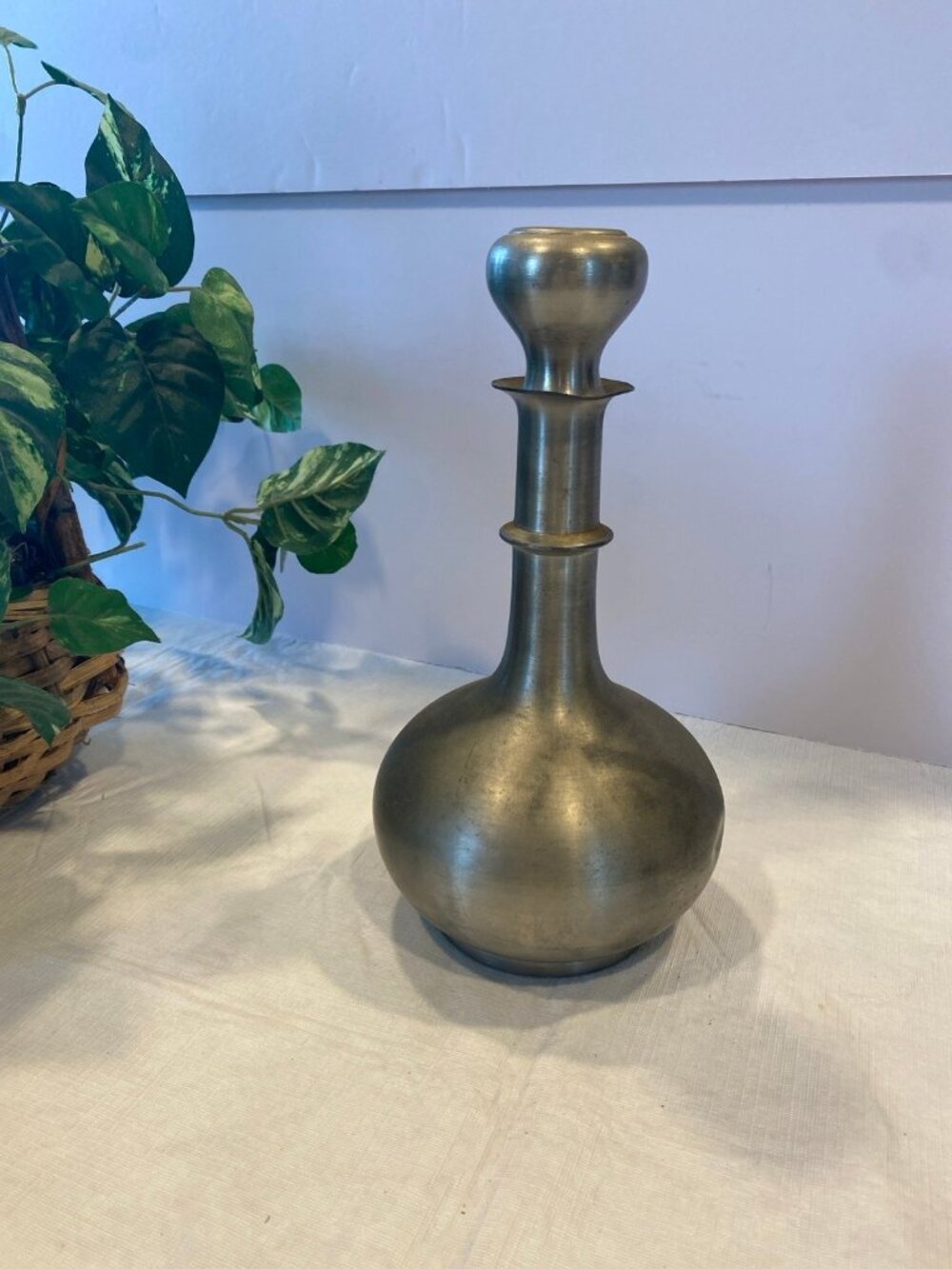 Vintage Leonard English Pewter Decanter Carafe with Stopper